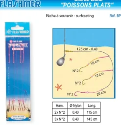 2 Bas de ligne Poissons Plats