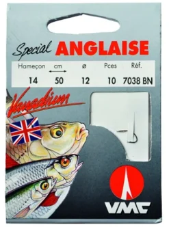 10 Hameçons montés Water Queen spécial Anglaise 7038 BN 50 cm