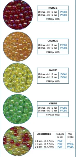 1000 Perles Fluorescentes 6 mm