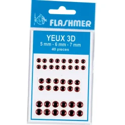40 yeux 3D en 5, 6 et 7 mm