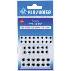 40 yeux 3D en 5, 6 et 7 mm