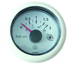 Afficheur VDO Manomètre turbo 2 bars - Ø52 mm - Blanc