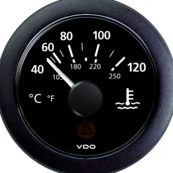 Afficheur VDO Thermomètre eau 120°C - Ø52 mm - Noir