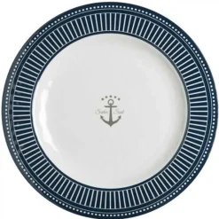 Assiette Plate Marine Business - Collection Sailor Soul - 6 Pièces