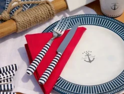 Assiette Plate Marine Business - Collection Sailor Soul - 6 Pièces