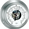 Baromètre Barigo Sky inox satiné cadran blanc