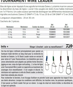 Bas de ligne Acier Daiwa 19 brins Wire Leader - Par 2