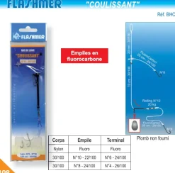 Bas de ligne Coulissant 2 Hameçons