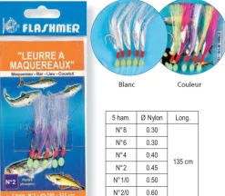 Bas de Ligne Flashmer Leurre à Maquereaux avec Perles