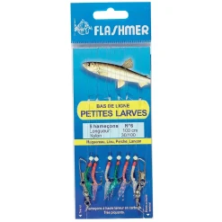 Bas de Ligne Flashmer Petites Larves 6 Hameçons