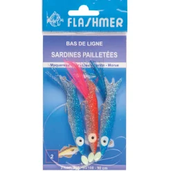 Bas de Ligne Flashmer Sardines Pailletées 3 Hameçons