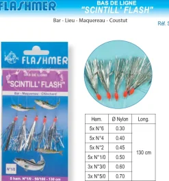 Bas de Ligne Flashmer Scintill Flash 3 Hameçons