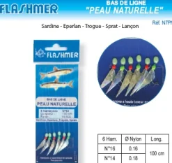 Bas de ligne Peau Naturelle 6 Hameçons