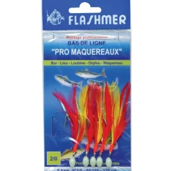 Bas de ligne Plumes de Mer Flashmer Pro Maquereaux