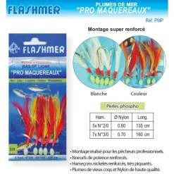 Bas de ligne Plumes de Mer Flashmer Pro Maquereaux