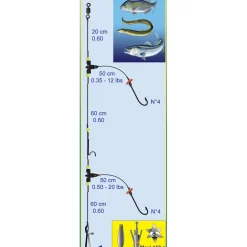 Bas de ligne Surf DL8 - 2 Hameçons N°4