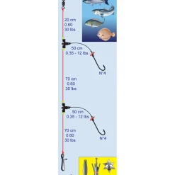 Bas de ligne Surf DL8 - 2 Hameçons N°4