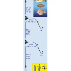Bas de ligne Surf DL8 - 2 Hameçons N°4