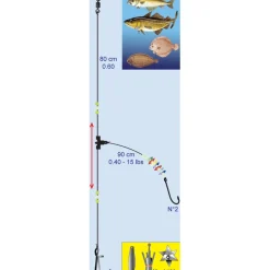 Bas de ligne Surf DL8 - 2 Hameçons N°4