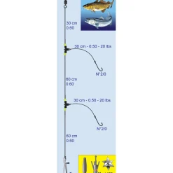 Bas de ligne Surf DL8 - 2 Hameçons N°4