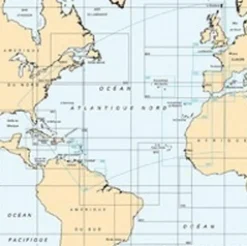 Carte marine Shom pliée océan Atlantique