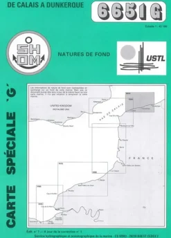 Cartes marine Shom pliée sédimentologiques