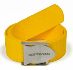 Ceinture de plongée Best Divers Nylon Jaune boucle Inox
