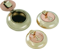 Cendrier ancre marine laiton couvercle bronze