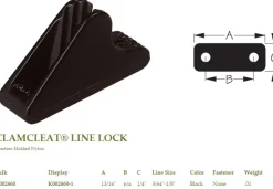 Clamcleat Line Lock black Injection Molded Nylon - Petit