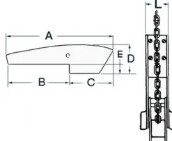 Davier à bascule Osculati inox max 20 kg