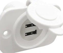 Double prise Osculati USB blanche écrou arrière