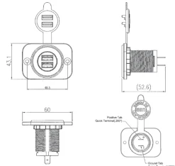 Double prise USB Osculati