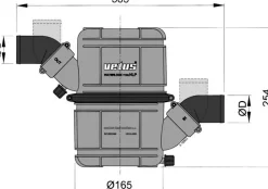 Echappement Vetus Waterlock NLP orientable - Ø 90 mm