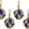Flotteur de pêche en verre bleu - set de 4