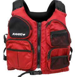 Gilet kayak pêche Aqua Design Kaaki 50N Rouge