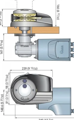 Guindeau électrique vertical Quick Marine Aleph