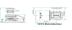 Guindeau Lewmar Vertical V2 12V - 700W avec poupée