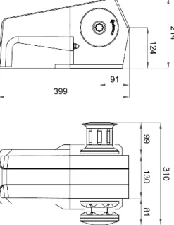 Guindeau Plastimo H Horizontal 12V - 1500W avec poupée