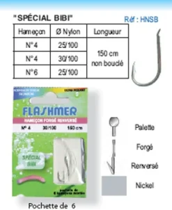 Hameçons Montés Flashmer Special Bibi X 6