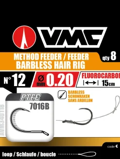 Hameçons montés Vmc 7016B Méthod Feeder Hair Rig Sans Ardillon