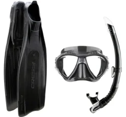 Kit palme masque tuba Snorkeling Cressi Pro Star