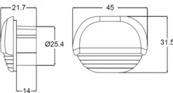 Lampe de coursive Hella Marine plastique chromé
