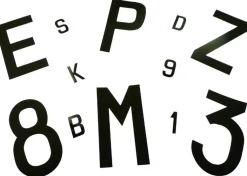Lettres adhésives Euromarine Plasticolor noire 40mm