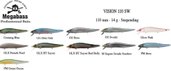 Leurre Floating Megabass Vision 110 SW