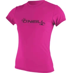 Lycra femme manches courtes O'Neill Basic Skins Sun Shirt Rose