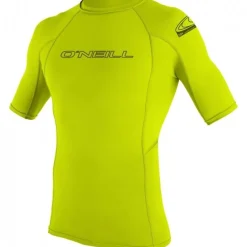 Lycra homme manches courtes O'Neill Basic Skins - Citron vert  - XS