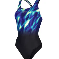 Maillot de bain Placement Digital Powerback Speedo Black/Chroma Blue/Aquarium