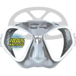 Masque chasse sous marine C4 Condor anti buée - Silver/White