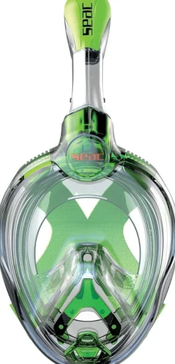 Masque facial intégral snorkeling Seac Unica Lime Junior 6+