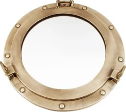 Miroir hublot Décomarine finition laiton vieilli